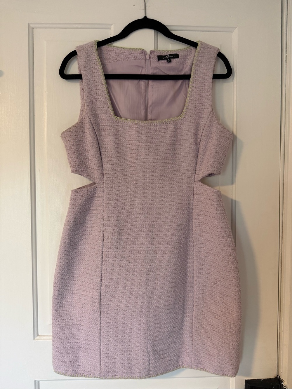 7 For All Mankind Lavender Textured Cutout Mini Dress